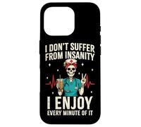 Funny Skeleton Nurse Coffee RN Case for iPhone 16 Pro