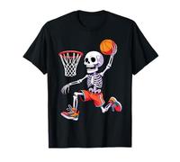 Funny Skeleton Play Basketball Halloween Costume Boys Men T-Shirt