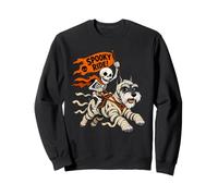 Funny Skeleton Riding Mummy Schnauzer Dog Halloween Sweatshirt