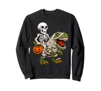 Funny Skeleton Riding T Rex Mummy Dinosaur Halloween Sweatshirt