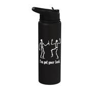 Funny Skeleton Shirt I Got Your Back Chiropractic Halloween Stainless Steel Insulated Water Bottle