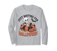 Funny Skeleton Spooky Summerween Waiting for Halloween Long Sleeve T-Shirt
