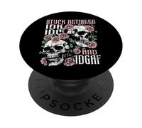 Funny Skeleton Stuck Between IDK IDC IDGAF Halloween Floral PopSockets Adhesive PopGrip