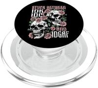 Funny Skeleton Stuck Between IDK IDC IDGAF Halloween Floral PopSockets PopGrip for MagSafe