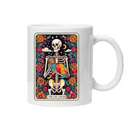 Funny Skeleton Themed Tarot Cards Ceramic Mug - Various Designs - Reusable Coffee Comes Noxed Ready for Gifting (The Cat Lover)