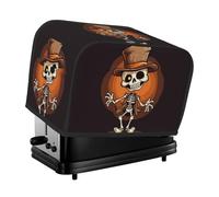 Funny Skeleton Toaster Cover 2 Slice, Waterproof Bread Machine Covers with Pockets Universal Size Kitchen Small Appliance Cover with Handle, Dust and Fingerprint Protection