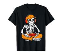 Funny Skeleton Video Game Halloween Gaming Gamer Boys Men T-Shirt