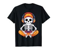 Funny Skeleton Video Game Halloween Gaming Gamer Boys Men T-Shirt