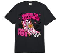 Funny Skeleton Waiting for Halloween Summerween Beach Comfort Colors Adult Heavyweight T-Shirt