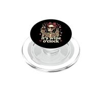 Funny Skeleton Wine O'Clock Pretty Red Bow Goth Valentine PopSockets PopGrip for MagSafe