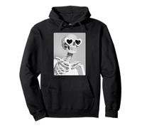 Funny Skeleton with Hearts Sunglasses Summerween Goth Summer Pullover Hoodie