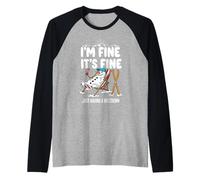 Funny Ski Meltdown Snowman Outdoor Adventurers Design Raglan Baseball Tee