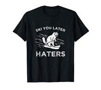 Funny Ski You Later Haters Cat Skier T-Shirt