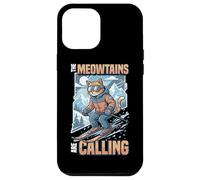 Funny Skiing Cat The Meowtains Are Calling Mountain Lover Case for iPhone 12 Pro Max