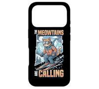 Funny Skiing Cat The Meowtains Are Calling Mountain Lover Case for iPhone 17 Pro