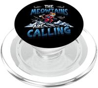 Funny Skiing Cat The Meowtains Are Calling Mountain Lover PopSockets PopGrip for MagSafe