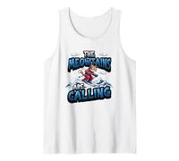 Funny Skiing Cat The Meowtains are Calling Mountain Lover Tank Top