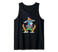 Funny Skiing Donkey Alpine Winter Cartoon Apres Ski Tank Top