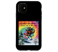 Funny Skiing Raccoon Going Wild on the Ski Slopes Case for iPhone 11