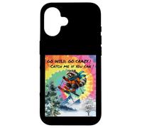 Funny Skiing Raccoon Going Wild on the Ski Slopes Case for iPhone 16