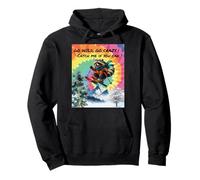 Funny Skiing Raccoon Going Wild on the Ski Slopes Pullover Hoodie