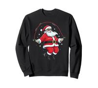 Funny Skipping Rope Santa Christmas Graphic Jump Jumping Sweatshirt