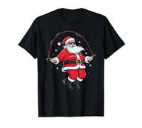 Funny Skipping Rope Santa Christmas Graphic Jump Jumping T-Shirt
