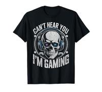 Funny Skull Can't Hear You I'm Gaming Boys Teens Men T-Shirt