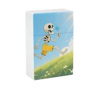 Funny Skull Cigarette Case Compact Waterproof Cigarette Box - Smoking Accessories, Unisex Cigarettes Case for Travel,s, Daily Use