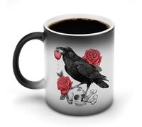 Funny Skull Crow Blackbird Magic Coffee Mug Color Changing Cup