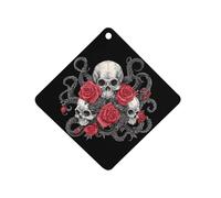 Funny Skull Graphic Car Air Freshener Decorative Hanging Aromatherapy Tablets for Car Trucks Rhombus