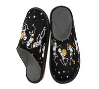 Funny Skull Stars Slippers for Men Women, Day Of The Dead Womens House Slippers Indoor Slipper Socks House Shoes Bedroom Travel Shoe Use