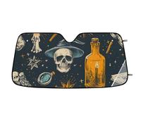 Funny Skulls Car Windshield Sun Shade,Cars Shade Front Windshield,Blocks UV Ray to Keep Your Vehicle CoolSun Visor Protector for Fits Car Truck SUV (55"x27.5")