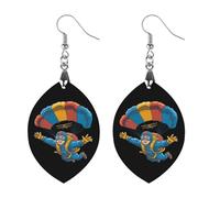 Funny Skydiving Wood Earrings Personalized Dangle Earring Pendants Charms for Woman Jewelry