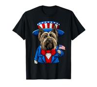 Funny Skye Terrier Dog 4th of July American Dog T-Shirt