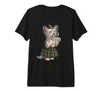 Funny Skye Terrier Lady Dog Mug Coffee Scotland Flag Premium T-Shirt