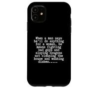 Funny Slaying Dragons Husband Chores Sarcasm Case for iPhone 11