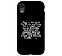 Funny Slaying Dragons Husband Chores Sarcasm Case for iPhone XR