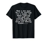 Funny Slaying Dragons Husband Chores Sarcasm T-Shirt