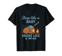Funny Sleep like a Baby Snore like a Bear Camping Design T-Shirt