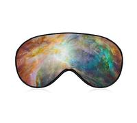 Funny Sleep Mask for Women Men,A Beautiful Starry Sky with Orange Soft Blindfolds Eye Mask for Sleeping Adjustable Elastic Strap Blackout Sleep Cover Eye Shade for Travel Sleeping Nap