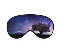 Funny Sleep Mask for Women Men,A Lonely Tree Under The Purple Sky Soft Blindfolds Eye Mask for Sleeping Adjustable Elastic Strap Blackout Sleep Cover Eye Shade for Travel Sleeping Nap