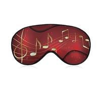 Funny Sleep Mask for Women Men,Abstract Red Music Note Soft Blindfolds Eye Mask for Sleeping Adjustable Elastic Strap Blackout Sleep Cover Eye Shade for Travel Sleeping Nap