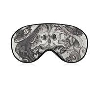 Funny Sleep Mask for Women Men,Art Love Skull Day of The Dead Soft Blindfolds Eye Mask for Sleeping Adjustable Elastic Strap Blackout Sleep Cover Eye Shade for Travel Sleeping Nap