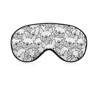Funny Sleep Mask for Women Men,Dog French Bulldog Puppy Face Dog Head Doodle Soft Blindfolds Eye Mask for Sleeping Adjustable Elastic Strap Blackout Sleep Cover Eye Shade for Travel Sleeping Nap