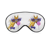Funny Sleep Mask for Women Men,Funny Giraffe Candy Soft Blindfolds Eye Mask for Sleeping Adjustable Elastic Strap Blackout Sleep Cover Eye Shade for Travel Sleeping Nap