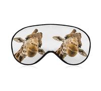 Funny Sleep Mask for Women Men,Funny Giraffe Soft Blindfolds Eye Mask for Sleeping Adjustable Elastic Strap Blackout Sleep Cover Eye Shade for Travel Sleeping Nap