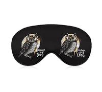 Funny Sleep Mask for Women Men,Gold and Silver Owl Moon Soft Blindfolds Eye Mask for Sleeping Adjustable Elastic Strap Blackout Sleep Cover Eye Shade for Travel Sleeping Nap