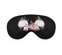 Funny Sleep Mask for Women Men,Sugar Skull Day of The Dead Rose Flower Black Soft Blindfolds Eye Mask for Sleeping Adjustable Elastic Strap Blackout Sleep Cover Eye Shade for Travel Sleeping Nap