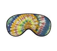 Funny Sleep Mask for Women Men,Tie Dye Pattern of Yellow and Blue Color Soft Blindfolds Eye Mask for Sleeping Adjustable Elastic Strap Blackout Sleep Cover Eye Shade for Travel Sleeping Nap